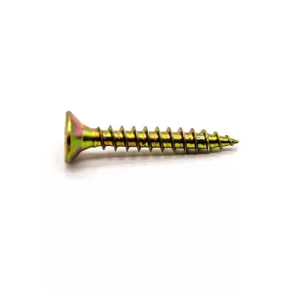 Șurub pentru PAL cu cap înecat PZ, galben 3,5 x 30 mm