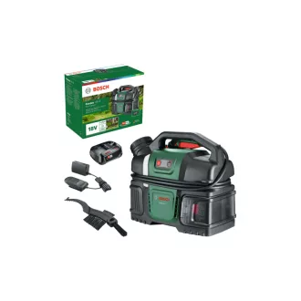   BOSCH Mașină de spălat cu presiune cu acumulator Fontus 18V-6 20 bar (1 x acumulator 2,0 Ah + încărcător)