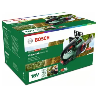   Motoferăstrău fără fir BOSCH UniversalChain 18 (1 baterie de 2,5 Ah + încărcător)