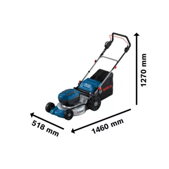   Mașină de tuns iarba cu baterie dublă BOSCH BITURBO cu carcasă metalică GRA 18V2-46 (fără baterie și încărcător)