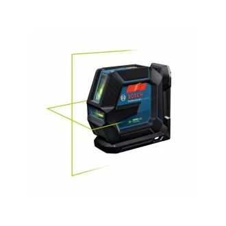   Laser cu linii încrucișate BOSCH (verde) GLL 2-15 G în carcasă + suport de perete + placă țintă laser