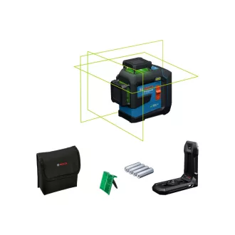   BOSCH Laser cu linii încrucișate 3 x 360° verde GLL 80-33CG + suport LB10 + cablu USB-C IP65