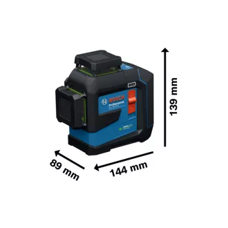   BOSCH Laser cu linii încrucișate 3 x 360° verde GLL 80-33CG + suport LB10 + cablu USB-C IP65