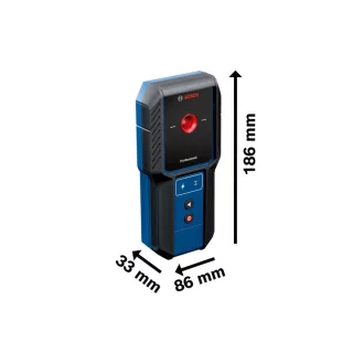   BOSCH Detector de pereți GMS 100-23 cu semnalizare găurire IP54