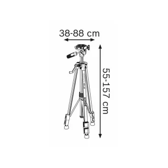   Trepied BOSCH pentru laser până la 55-157 cm cu filet de montare 1/4" BT 150