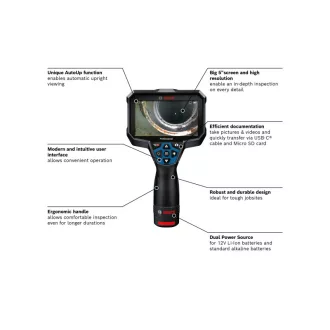   BOSCH Cameră de inspecție alimentată cu baterii GIC 12V-5-27 C (cu adaptor pentru baterie) IP 54