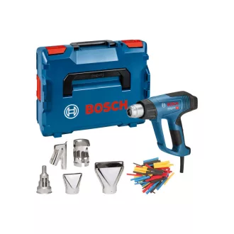   BOSCH Pistol cu aer cald cu afișaj LCD GHG 23-66 în cutie L-BOXX + set duze / 2300 W