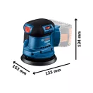 Slefuitor orbital cu acumulator BOSCH 125 mm GEX 185-LI intr-o cutie de carton (fara baterie si incarcator)