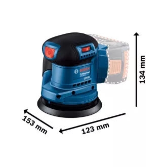   Slefuitor orbital cu acumulator BOSCH 125 mm GEX 185-LI intr-o cutie de carton (fara baterie si incarcator)