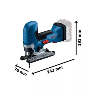   Ferăstrău cu acumulator BOSCH GST 185-LI cu mâner, în carcasă (2 baterii de 4,0 Ah + încărcător rapid)
