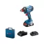 Șofer cu impact cu acumulator BOSCH GDX 180-LI în carcasă (2 baterii de 2,0 Ah + încărcător rapid)