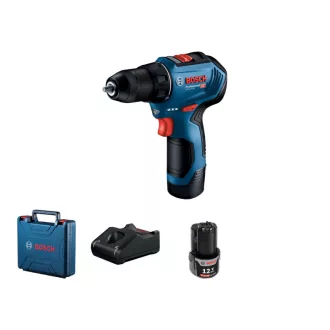   BOSCH mașină de găurit cu acumulator GSR 12V-30 în carcasă (2 baterii de 2,0 Ah + încărcător rapid)