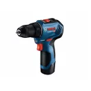 BOSCH mașină de găurit cu acumulator GSR 12V-30 în carcasă (2 baterii de 2,0 Ah + încărcător rapid)