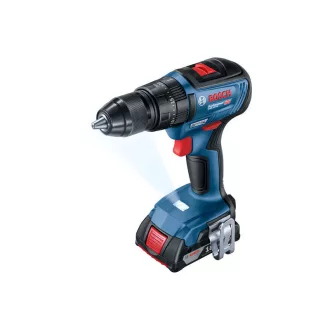   BOSCH Mașină de găurit cu percuție cu acumulator GSB 18V-50 în L-Boxx (2 baterii de 5,0 Ah + încărcător rapid)