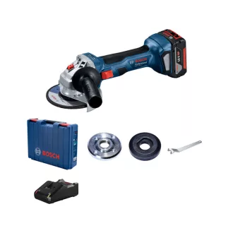   Polizor unghiular cu acumulator BOSCH 125 mm GWS 180-LI în carcasă (1 baterie X 4,0 Ah + încărcător rapid)