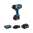 BOSCH BITURBO șofer cu impact cu acumulator GDS 18V-1000 în L-BOXX 1/2" (2 x baterie de 5,0 Ah + încărcător rapid)
