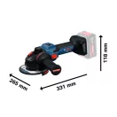 BOSCH EXPERT Polizor unghiular cu acumulator 125 mm EXWS18V-15S cu reglare turatiei (fără acumulator și încărcător) în L-BOXX