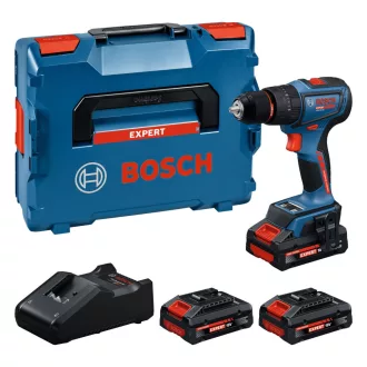   BOSCH EXPERT Bormașină cu percuție și șurubelniță cu acumulator EXSB18V-90 (3x4,0 Ah acumulatori EXPERT și încărcător) în cutie L-BOXX, 65 Nm