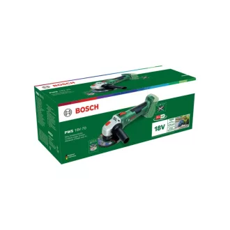   BOSCH Polizor unghiular cu acumulator de 125 mm PWS 18V-70 cu pornire ușoară (fără acumulator și încărcător)