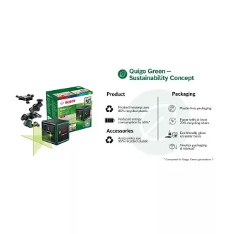   Laser de nivelare a liniilor încrucișate BOSCH (verde) Quigo Green Polaris