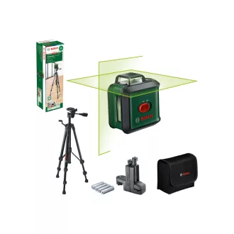   BOSCH Laser de nivel cu linie în cruce 360° (verde) UniLevel 360 + trepied + sistem universal de prindere MM3