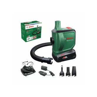   BOSCH Pompă cu acumulator EasyInflate 18V-500 + set duze (1 x acumulator 2,0 Ah + încărcător)