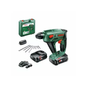  BOSCH Uneo Maxx Ciocan rotopercutor cu acumulator + mandrină (2 x acumulator 2,5 Ah + încărcător) în valiză