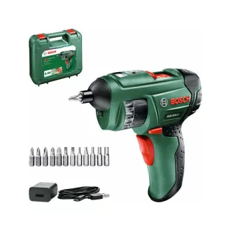   Șurubelniță cu acumulator BOSCH cu schimbător de biți PSR Selectați în cazul 3,6 V