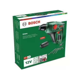   BOSCH Uneo Mașină de găurit cu baterie + Mandrina de găurit (fără baterie și încărcător)