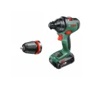 Mașină de găurit cu acumulator BOSCH AdvancedDrill 18 + adaptor pentru mandrină în carcasă (1 x baterie de 2,5 Ah + încărcător)