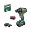 Mașină de găurit cu acumulator BOSCH AdvancedDrill 18 + adaptor pentru mandrină în carcasă (1 x baterie de 2,5 Ah + încărcător)