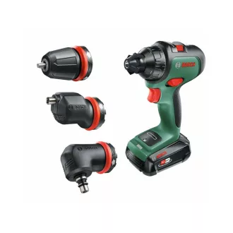   BOSCH AdvancedDrill 18 mașină de găurit cu acumulator + adaptor pentru mandrina (1 x baterie de 2,5 Ah) în carcasă