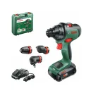 BOSCH AdvancedDrill 18 mașină de găurit cu acumulator + adaptor pentru mandrina (1 x baterie de 2,5 Ah) în carcasă