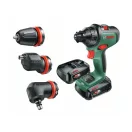 Mașină de găurit cu acumulator BOSCH AdvancedDrill 18 + adaptoare (2 baterii de 2,5 Ah) în carcasă