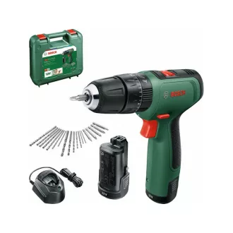  BOSCH EasyImpact1200 (2 baterii de 1,5 Ah) mașină de găurit cu percuție fără fir + set de accesorii