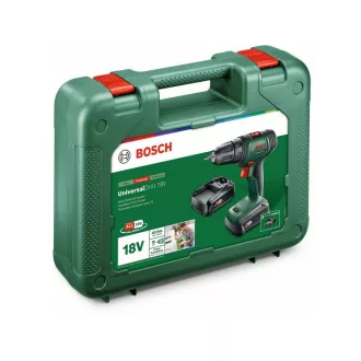   BOSCH UniversalDrill 18 mașină de găurit cu acumulator (2 baterii de 1,5 Ah) în carcasă