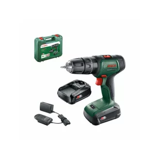   BOSCH UniversalImpact 18 Mașină de găurit cu percuție fără fir (2 baterii de 1,5 Ah) în carcasă