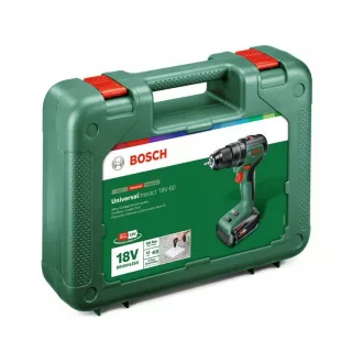   BOSCH Mașină de găurit cu percuție cu acumulator UniversalImpact 18V-EC 60 Nm în carcasă (1 x baterie de 2,0 Ah + încărcător)