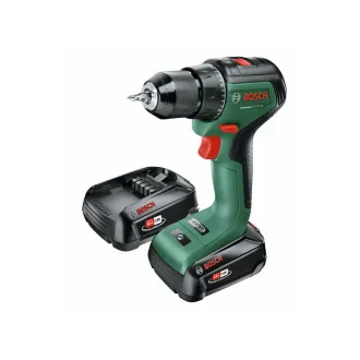   BOSCH Mașină de găurit cu percuție cu acumulator UniversalImpact 18V-EC 60 Nm în carcasă (2 baterii de 2,0 Ah + încărcător)