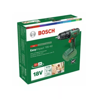   BOSCH EasyImpact 18V-40 Mașină de găurit cu percuție fără acumulator (fără baterie și încărcător)