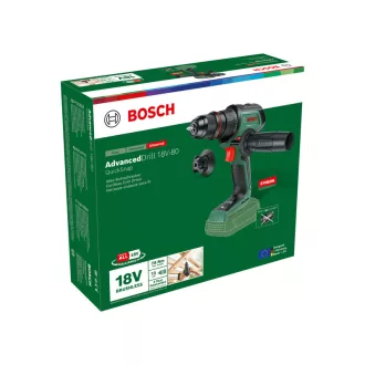   BOSCH Mașină de găurit cu acumulator AdvancedDrill 18V-80 în carcasă Quicksnap 78 Nm (fără baterie și încărcător)
