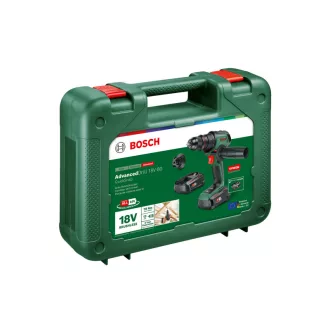   Burghiu cu acumulator BOSCH AdvancedDrill 18V-80 in carcasa Quicksnap 78 Nm (2 baterii de 2,5 Ah + incarcator)