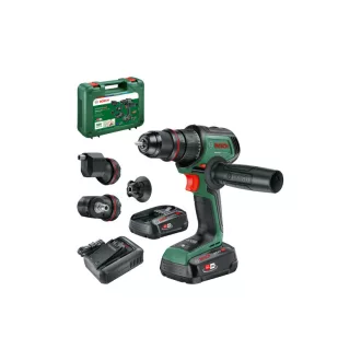  BOSCH mașină de găurit cu acumulator AdvancedDrill 18V-80 Quicksnap + adaptoare 78 Nm (2 x 2,5 Ah baterie + încărcător