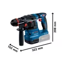 BOSCH Ciocan de găurire cu baterie GBH 18V-22 X în cutie de carton cu mandrină ONE CHUCK (fără baterie și încărcător)