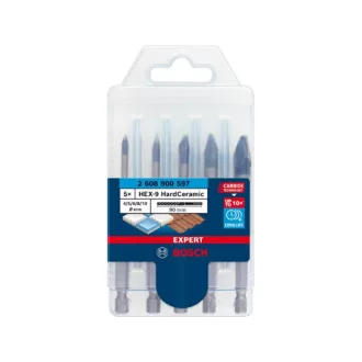   BOSCH EXPERT HEX-9 Set de burghie pentru gresie 5 piese (6 bucăți) în afișaj expus pe tejghea