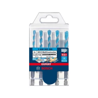   BOSCH EXPERT HEX-9 Set de șafturi de burghiu universale 5 piese (18 buc) în display pentru tejghea