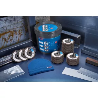  BOSCH Disc abraziv lamelat în ambalaj de găleată + căciulă de iarnă X551 (40 buc)