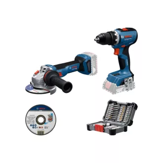   BOSCH Pachet putere cu acumulator GSR 18V-65 + GWS18V-11 + set accesorii (fără acumulator și încărcător)
