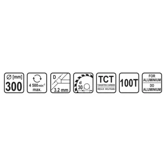   STHOR Pânză de ferăstrău pentru aluminiu 300 x 30 x 2,0 mm / 100T