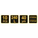 VOREL Sac de gunoi pentru izolare 240 litri 0,04 mm (10 buc)